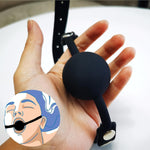 Adjustable Leather Ball Gag – Soft Silicone Mouth Restraint for BDSM & Bondage Play