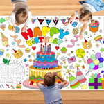 Giant Birthday Coloring Poster, 30 x 72 Inch DIY Party Art Activity
