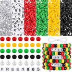 Juneteenth Wristband Making Kit with Pony Beads and Peace Sign