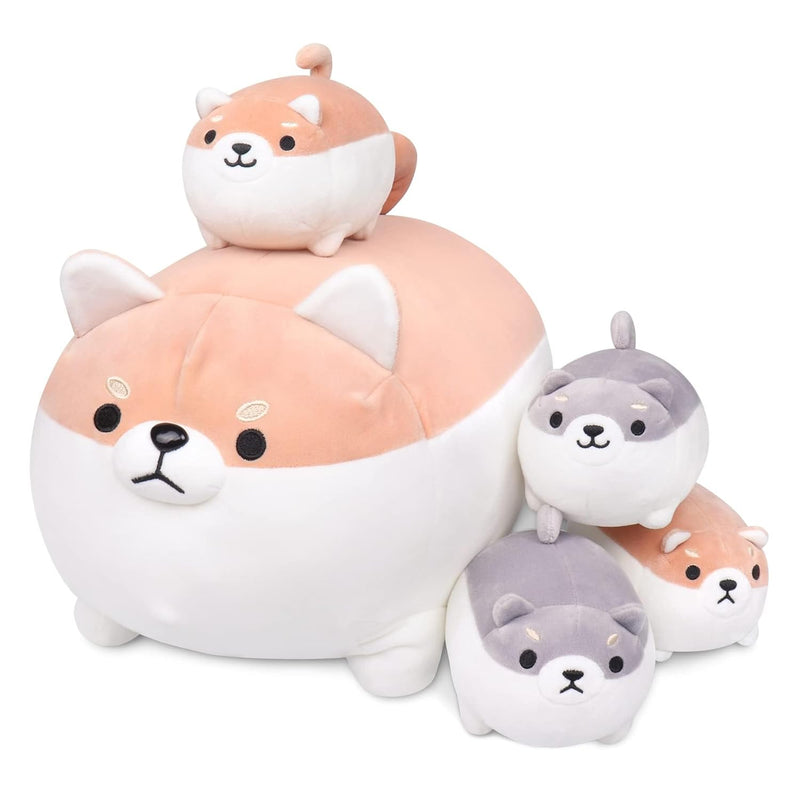 Shiba Inu Plush, 5 Pcs Shiba Inu Stuffed Animal Family, 15.8" Corgi Plushie
