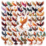 Mythical Phoenix Stickers Pack, Waterproof Fantasy Bird Decals for Bottles & Laptops