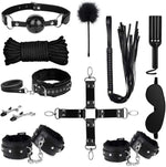 11-Piece Leather Bondage Set – Restraint Kit for Couples & Beginners