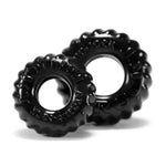 Truckt Silicone Cockring, Velvet Smooth Ballring With Concave Indent, Couples Adult Toys, 2-Sizes Mens Pleasure Accessories, 2 Pack, Black