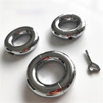 Heavy Stainless Steel Male Penis Ring Metal Smooth Bondage Rooster Ring With Key(30Mm)