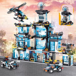 City Police Station Building Set With Police Car & Helicopter,1430Pcs Building Block Toy For Boys 8-12