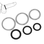 6 Pcs Metal Male Cock Ring Set,Silicone & Stainless Steel Penis Ring For Male,Erection Enhancing And Delay Control Sex Toy For Men