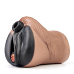 Lifelike Unique Design Fantasy 2 In 1 Double Tunnels Male Masturbator Men Silicone Stroker Male Sex Toy Adult Sex Product For Men Ultral Soft Liquid Made Flexible Waterproof Portable Use Brown Black