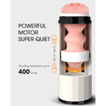Male Automatic Masturbator Sex Toys - Hands Free Visible Masturbator Cup Blowjob Machine With 10 Thrusting & 2 Sleeves & Wearable Strap Adult Pocket Pussy For Men Pleasure | 50Db Quiet | White