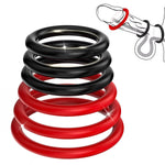 Silicone Performance Cock Rings, Set Of 6, Multiple Sizes, Black And Red