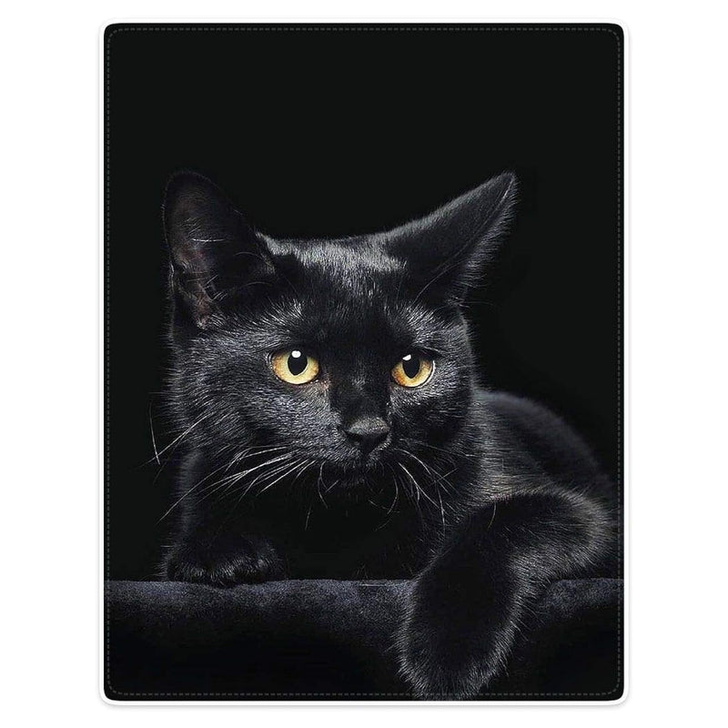 50"X60" Blanket Soft Fluffy Flannel Fleece Throw Black Cat