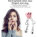 Kinky Couples Nipple Ring Set,Nipple Clips For Adult Play,Adjustable Pressure Non-Piercing Nipple Clips With Chain,Couples Games For Girls Night Wu3