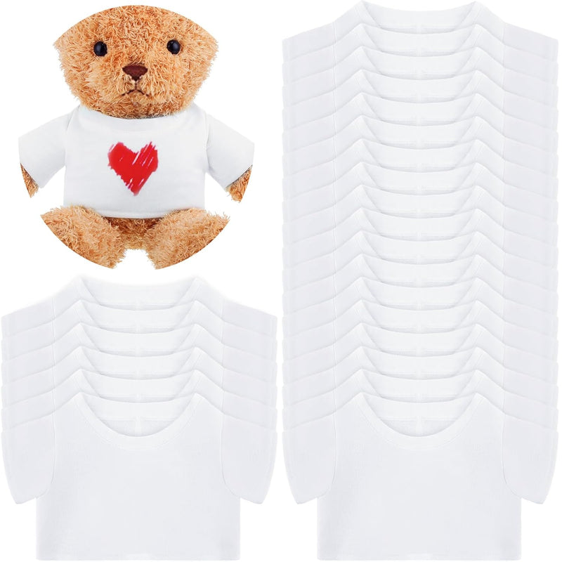 24 Pcs Stuffed Bear Clothes Bulk Sublimation Blank Stuffed Animal Shirt Plush