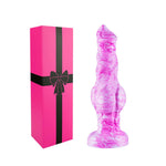 7 Inch Soft Liquid Silicone Monster Knotted Dildo For Beginner, 6" Realistic Fantasy Small Cute Alien Wolf Dog Knot Gay Dildo Suction Cup, Canine Animal Anal Dildos Sex Toy For Men Women Lesbian Pink