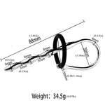 Urethral Dilator With Silicone Cock Ring, Solid Stainless Steel Penis Plug For Long Wear Male Masturbation Bdsm Sex Toys (C-017)