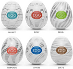 Easy Beat Egg Male Masturbator Sleeves Variety Pack of 6 Disposable TPE