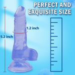 5.2 Inch Soft Anal Dildo With Powerful Strong Suction Cup, Small Anal Plug Dildos For Beginner, G-Spot Stimulation & Anal Training, Butt Plug Toys For Women & Men, Anal Trainer Sex Games (Blue)