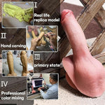 Realistic Huge Dildo Feels Like Skin Big Curved Anal Dildos, Strong Suction Cup For Hands-Free Play, 7.5" Real Thick Dildo, Adult Sensory Sex Toys For Couples(Little Brother)