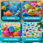 Magnet Fishing Toys Game For Kids 3-5 - Floating Fish Toys With Inflatable Kiddie Pool, Bath For Toddlers, Pole Rod Net, Outdoor Party For Boys Girls Kids Age 3 4 5 6 7 8 Year Old