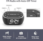 Glow Small Alarm Clock Radio for Bedrooms with 7 Color Night Light, Dual Alarm, Dimmer, USB Charger, Battery Backup, Nap Timer, FM Radio with Auto-Off Timer for Bedside