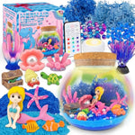 Mermaid Terrarium Craft Kit with LED Night Light & Remote for Girls Ages 5-12