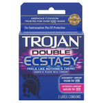 Trojan Double Ecstasy Condoms, 3 Count for Enhanced Pleasure