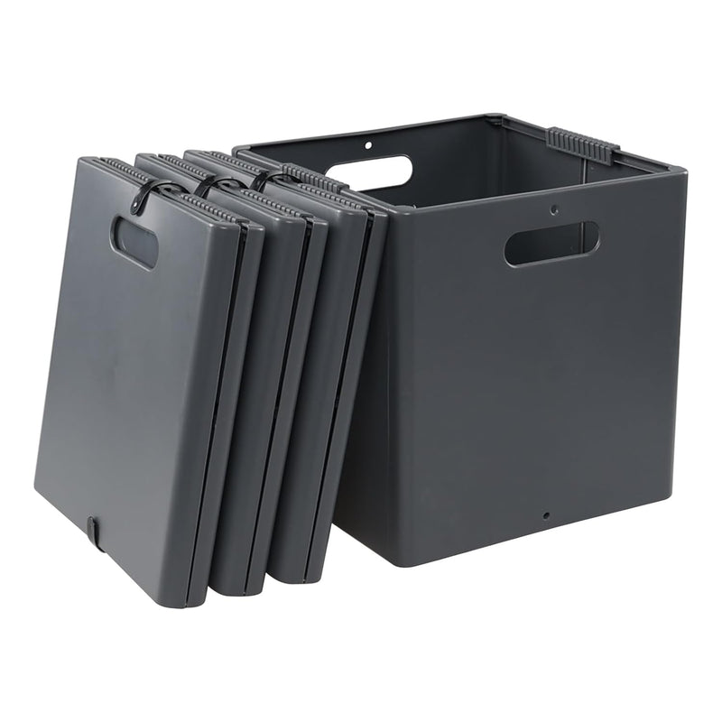 4 Pack Collapsible Storage Cubes, Foldable Storage Bin, Grey