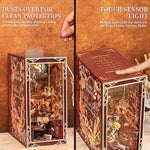 Miniature Book Nook DIY Kit with LED Lighting, Art Nouveau Style
