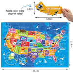 Jumbo Floor Puzzle For Kids,Usa Map Puzzle Jigsaw Geography Puzzles,70 Piece Us Map 50 States With Capitals,United States Puzzle For Ages 3-5,Preschool Learning Toys Gift For 4-8 Years Old