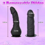 Strap On Dildo Sex Toys For Women- Double Ended Dildo Silicone Long Dildo Wearable Strap On Harness With 2 Removeable Realistic Fantasy Dildo Adjustable G-Spot Vibrator Adult Toys For Women (Blacka)