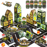 Magnetic Tiles Army Toys With Army Men Military Tank Plane Car, Magnet Tiles For Kids 3-5 4-8,Toy For Boys 4 5 6-8,Magnet Blocks Military Toys Action Figures Soldiers,Gifts For 3-12 Year Old Boys Kids