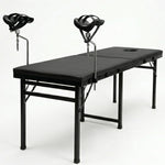 Adjustable Positioning Sex Table with Steel Frame and Rotating Stirrups