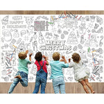 82 x 54 Inch Christmas Giant Coloring Tablecloth, Reusable Holiday Poster for Kids