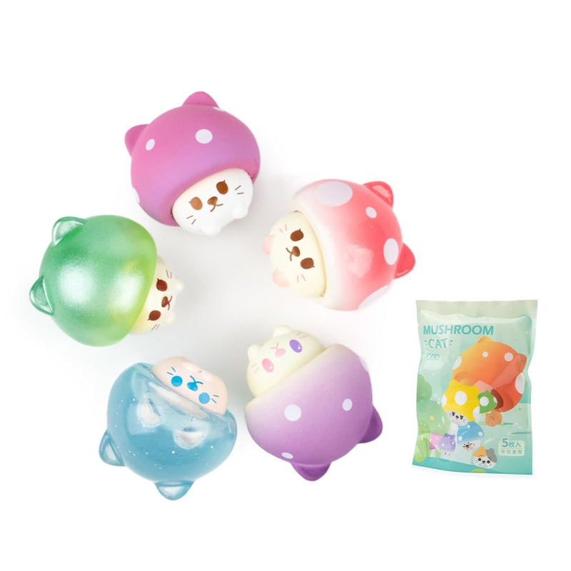 BEEMAI Mushroom Cat Series Blind Pack (5PCs in one Bag) Random Design Cute
