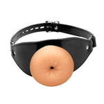 Ass Face Mouth Gag For Men, Women, & Couples. Vegan-Friendly And Keeps Mouth Open. Nickel-Free Metal Buckles. Squishy, Tpe Booty-Hole Gag. 1 Piece, Black & Light.