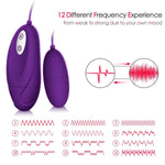 Vibrating Love Egg Waterproof 12+1Mode Powerful Quiet Soft Silicone Bullet Vibrator Remote Control Adult Sex Toy For Women And Couple (Purple)