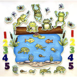 Five Speckled Frogs Felt Story Set with Precut Figures & Coloring Pages