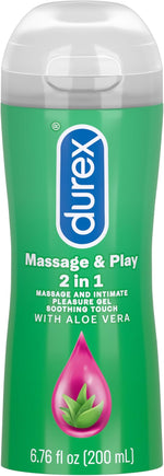 2-in-1 Massage Gel & Personal Lubricant with Soothing Aloe Vera, 6.76 oz