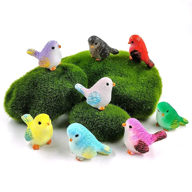 8Pcs Mini Bird Figurines Toy Bird Figures Kids Birds Cake Topper Cupcake To