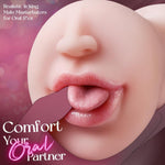 Licking Vibrating Sex Toys For Men Masturbator,Deep Throat Mouth Sex Toy With Tongue And Teeth,Lifelike Men Masturbation Male Stroker For Mouth Sex, Realistic Male Masturbator Sex Toy For Pleasure