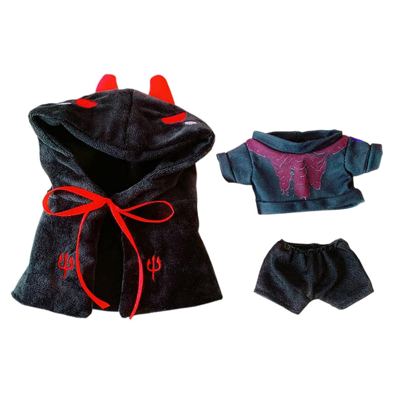 Demon Clothes Suit 7.8In/20Cm Plush Doll Clothes Shawl+ T Shirt + Shorts 3 Pie