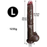 16.5'' Realistic Huge Thick Black Dildo Anal Dildos With Suction Cup For Hands-Free And Anal Play Vagina G-Spot Stimulate Giant Butt Plug Sex Toys For Women Men?L?