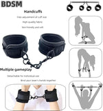 Adjustable Spreader Bar with Hand & Ankle Cuffs – Bondage Restraint Set