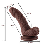 5.9 Inch Soft Silicone Brown Realistic Dildo With Strong Suction Cup, Lifelike G Spot Dildo Anal Dildo For Prostate Massager With Veins Texture Adult Sex Toy For Women Men