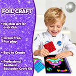 Foil Art Craft Kit for Kids, Sparkly Birthday Gift Toy for Boys