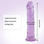 13 Inch Thick Dildos, Purple Suction Cup Dildo, Jelly Butt Plug Sex Toys For Women