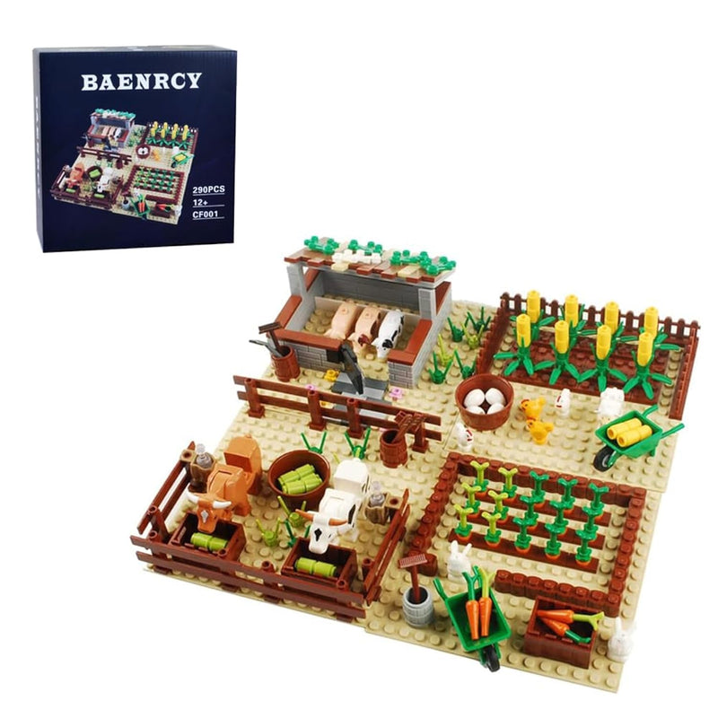 Farm Field Set Building Blocks Plant Animal Crops Building Bricks Kit Diy B