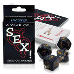 Sex Dice & Kama Sutra Cards Set – Adult Couple Game With 4 Naughty Dice & 50 Sexual Position Cards – Fun Romantic Dice Game, Couples Gift, Bachelorette & Bachelor Party Toy (Black & Gold)