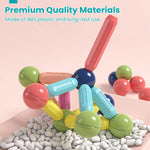 64-Piece Magnetic Sticks and Balls Building Set for Kids Ages 4-8
