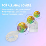 7.48'' Crystal Silicone Anal Beads,Dual Layer Large Butt Plug Adult Sex Toys,Graduated Glass Anal Plugs Soft Anal Trainer For Women Men Couple Gay (Rainbow)