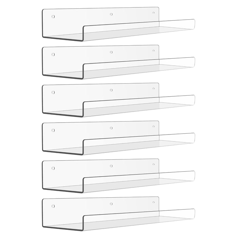 10 Pack Clear Acrylic Shelves For Wall Storage
